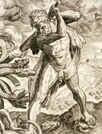 hercules vs hydra stepping on crab